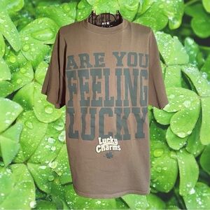 Lucky Charms Are You Feeling Lucky T-shirt Green Size Large